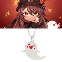 anime game genshin impact pendant necklace hu tao little elf element necklace for women men cospaly jewelry gift