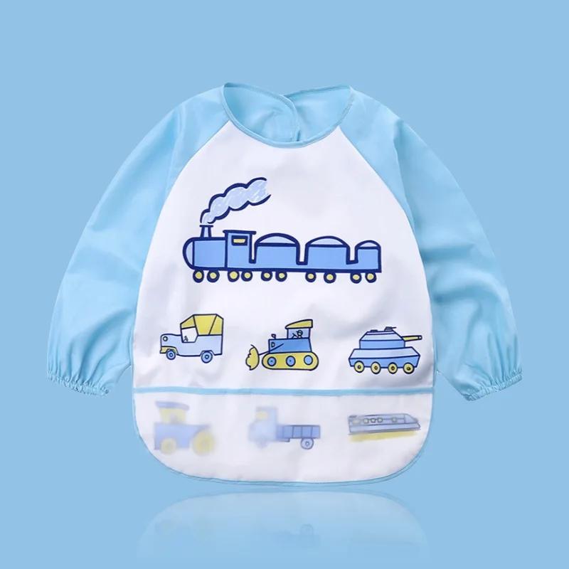 Милые детские нагрудники с героями мультфильмов непромокаемые для детей едят