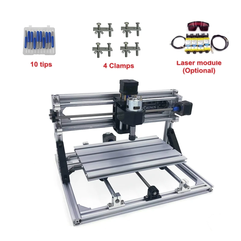 Разобранный набор CNC 3018 PRO + 2500mw лазерный гравировальный станок с ЧПУ мини