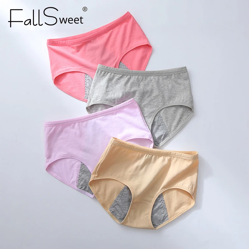 FallSweet 5 шт./лот! Сексуальные трусики со средней талией менструальные трусы