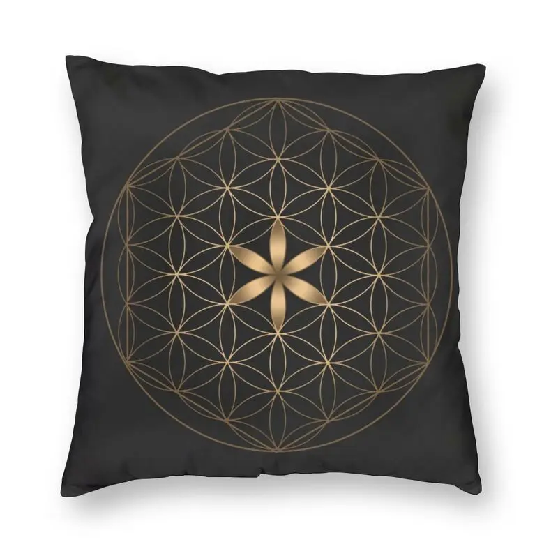 

Flower Of Life Cushion Cover 45x45 Home Decor 3D Printing Sacred Geometry Mandala Throw Pillow for Living Room Double-sided