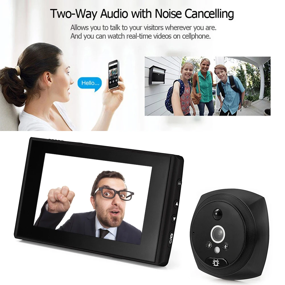 

Peephole Doorbell Door Eye Camera Viewer Monitor 160 Degree 4.3 inch Digital for Household Safety Accessories