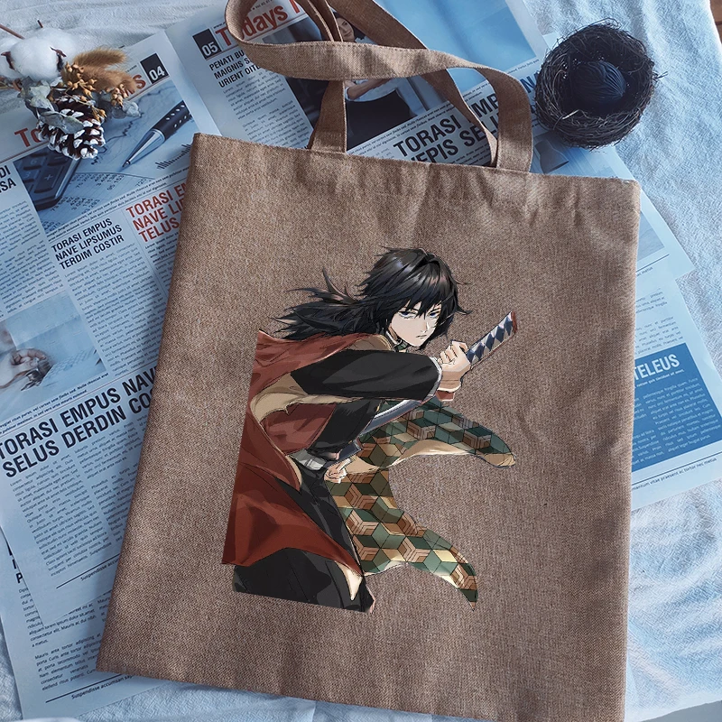 

Сумка для покупок Tomioka Giyuu, настраиваемая Студенческая сумка через плечо, простая дизайнерская сумка, вместительная универсальная сумка-тоу...