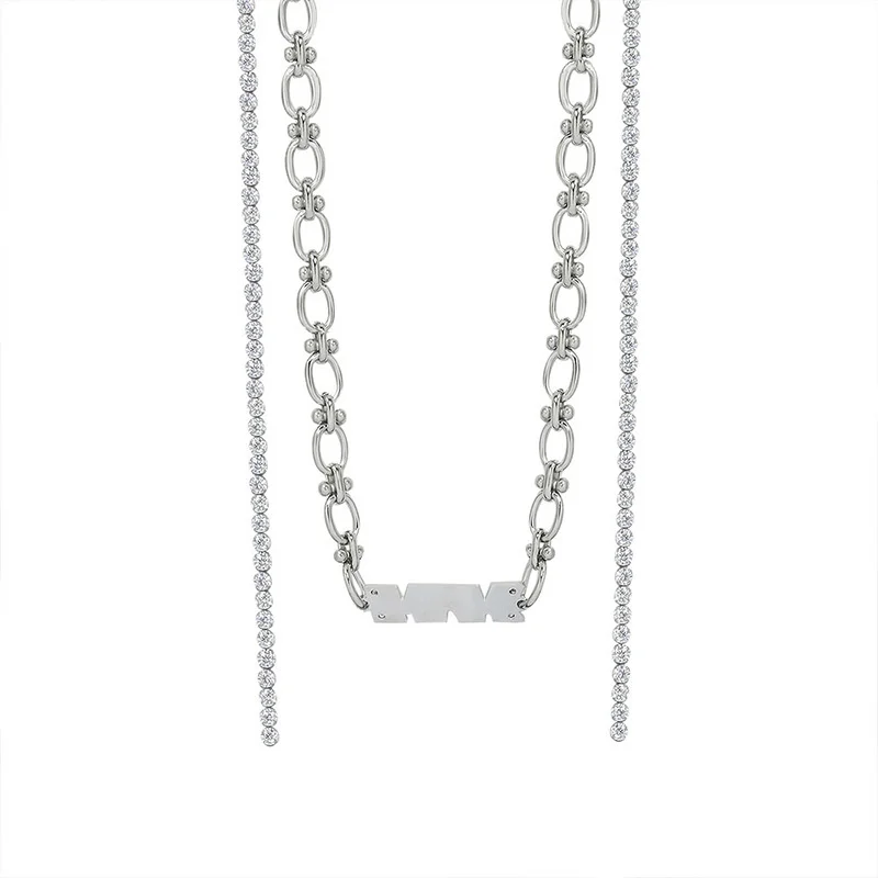 

Minimalist Popular Pendant Buckle Design Female Necklace Stainless Steel Retro For Women Accessories Fashion Jewellery 2021