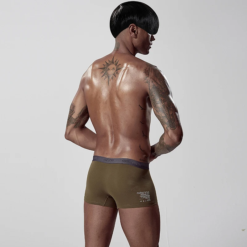 4pcs Men Underwear Boxer Panties Underpants/lot Boxers Cueca Men's Clothing Breathable Comfortable Homme Boxershort Solid AD304 | Мужская