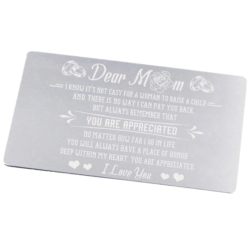 Персонализированный металлический кошелек вставка для карт лазерная гравировка