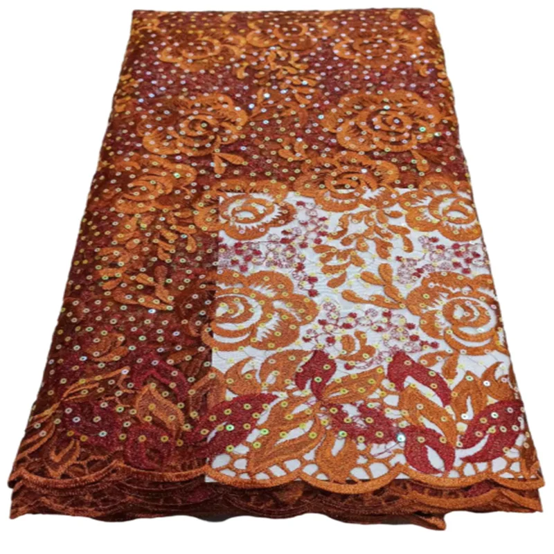 Высококачественная швейцарская вуаль с вышивкой кофе ручной работы новый дизайн