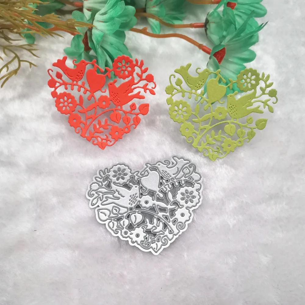 Металлический трафарет для изготовления фотографий с изображением сердца птицы