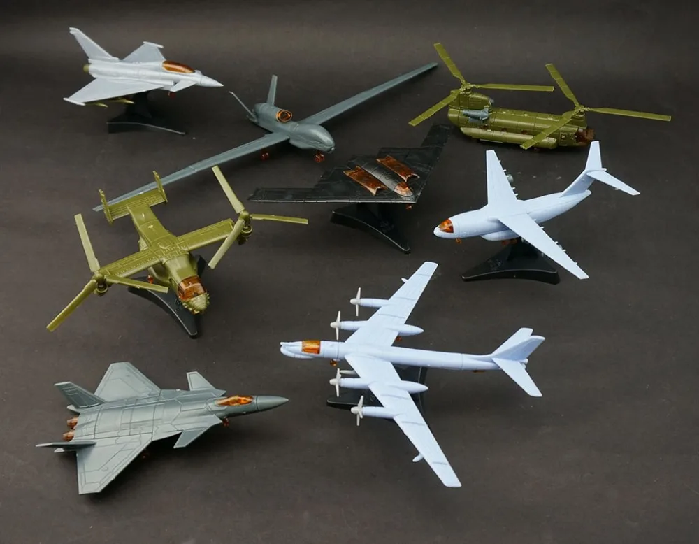 1 шт. минисамолет Модель Строительство монтажный TU-95 CH-47 EF-2000 V-22 J-20 RQ-4A Y-20 B-2 известный самолет Модель Коллекция