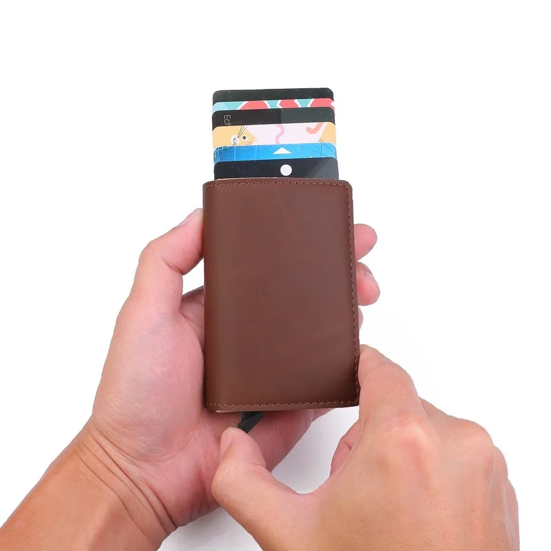 2022 New Rfid Ultra-thin Credit Card Holder Men's Card Holder Metal Aluminum Bank Document Holder Multi-card Wallet