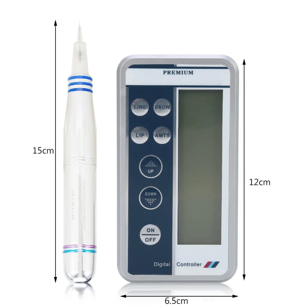 Top Grade Permanent Makeup Digital Pen Professional Eyebrow Lip Eyeliner Tattoo Machine Set + Microblading Gun Cartridge Needles |