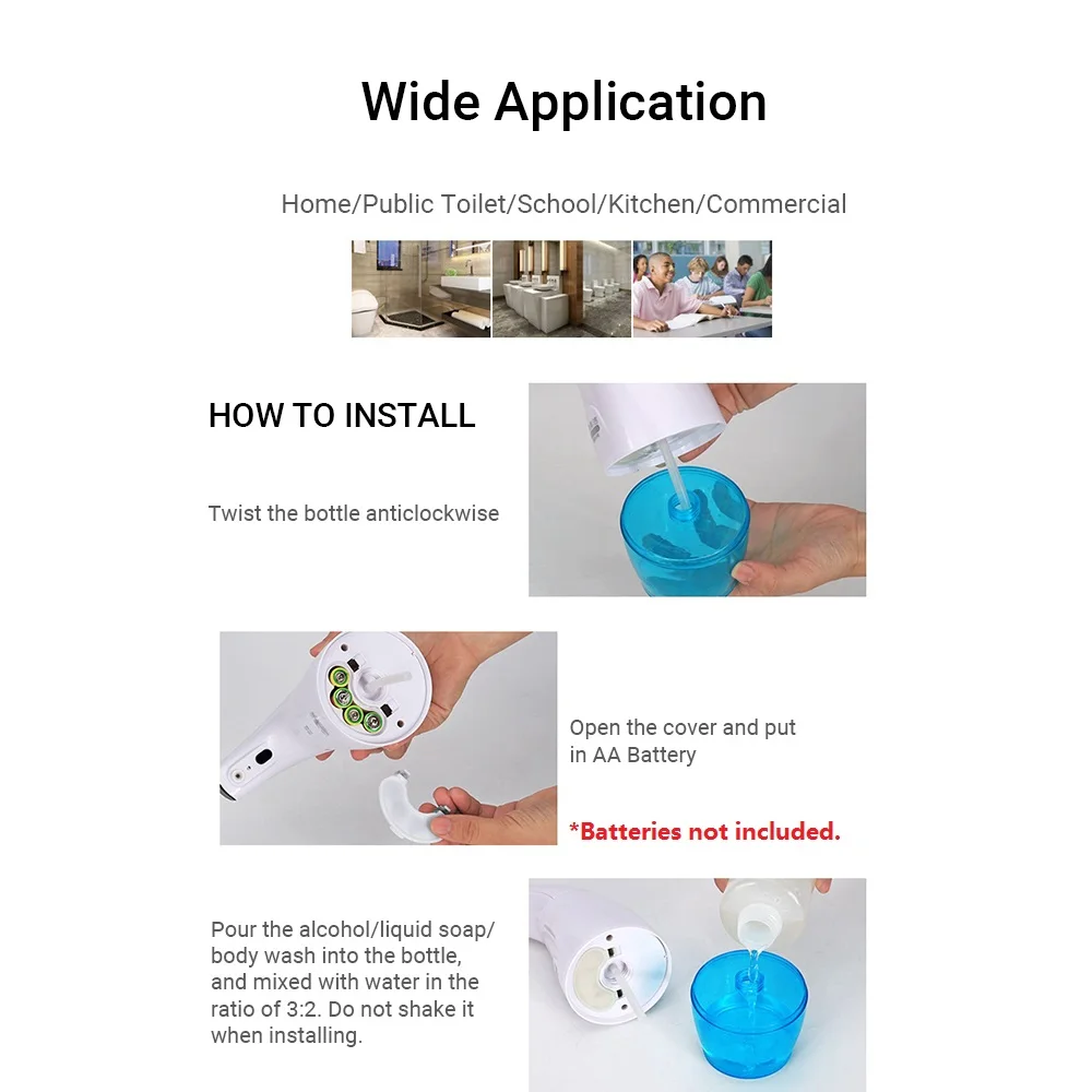 

Touchless Foam Hand Soap Dispenser Automatic Soap Dispenser Smart Sensor Liquid Soap Dispenser for Bathroom Kitchen Toilet