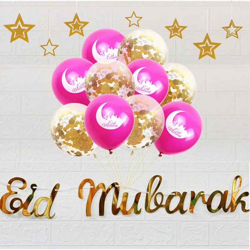 Eid Мубарак тема вечерние Декор 12 шт./компл. воздушный шар &quotКонфетти&quot баннер