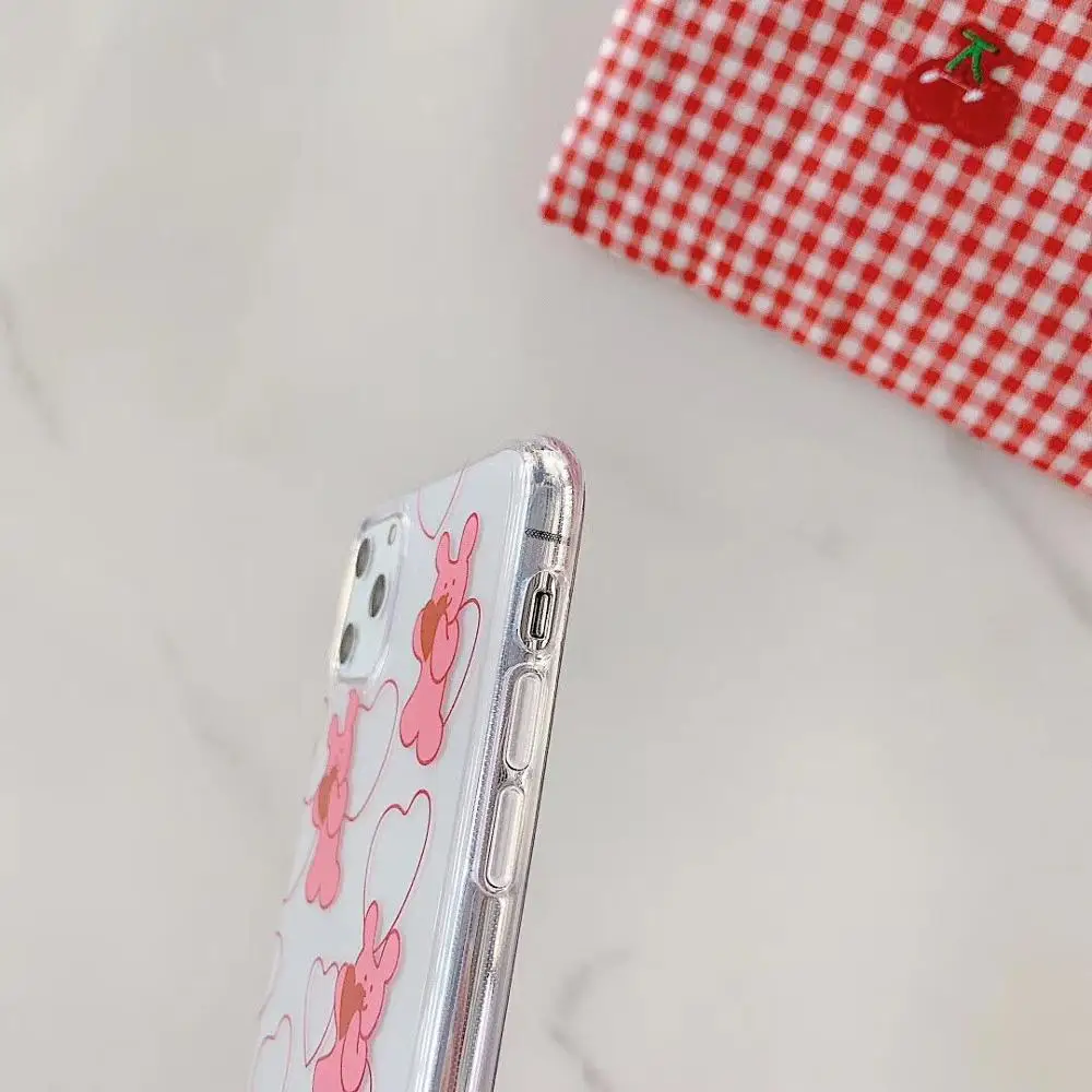 Прозрачный чехол для телефона iphone 11 Pro Max 6 7 8 plus XS MAX XR с мультяшным медведем