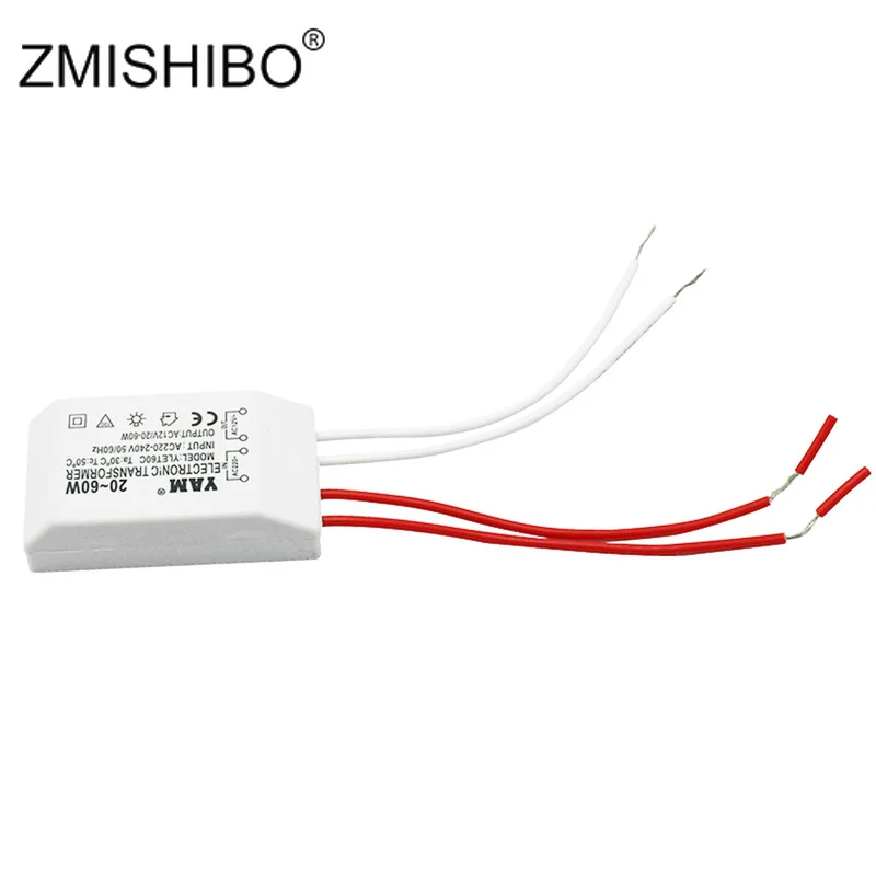 ZMISHIBO источник постоянного тока AC12V 60 Вт 220 В мини электронный трансформатор белый драйвер Галогенные G4 Светодиодные лампы Люстра