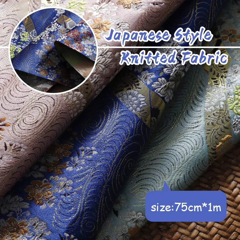 

75cm Width Vintage Fabric Chinese Style Jacquard Satin Fabric For Sewing Kimono Cheongsam Gown Bag Stage Party Garment Fabric