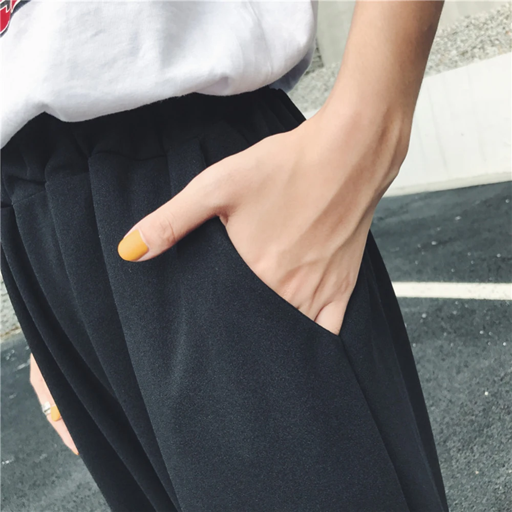 New Arrival 2019 Summer Autumn Streetwear Pants Women Elastic High Waist Sweatpants Baggy Casual Harlan Shiffon Pant | Женская одежда