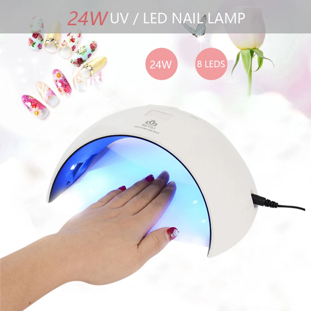 SUN8 Nails Art 24 Вт Интеллектуальная Индукционная лампа для ногтей выпечки УФ