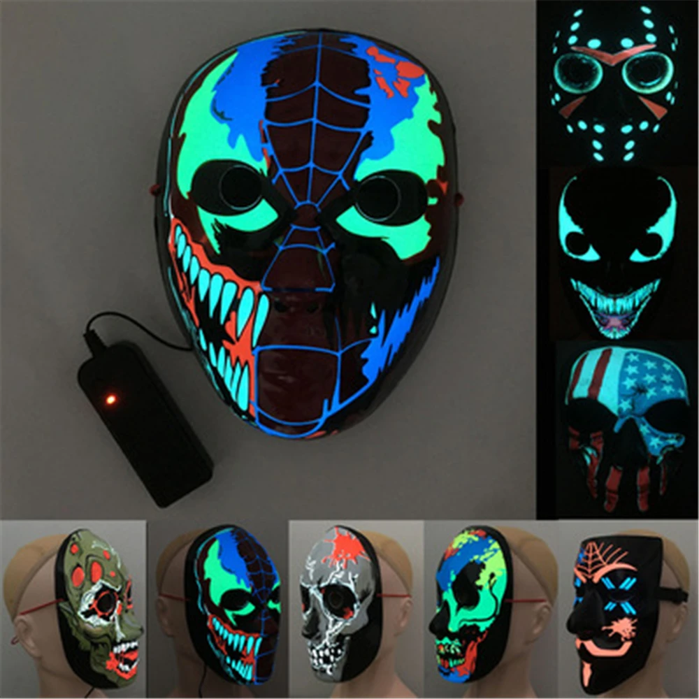 

Halloween Scary Mask LED Jason Horror Zombie Pumpkin Glowing Masks Halloween Fancy Dress Party Dress Up