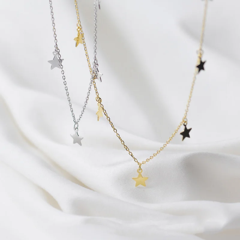 Trusta Fashion Genuine 925 Sterling Silver Sweet Tassel Star Pendant Statement Necklace For Women Girl Friend Jewelry DS1870 | Украшения и