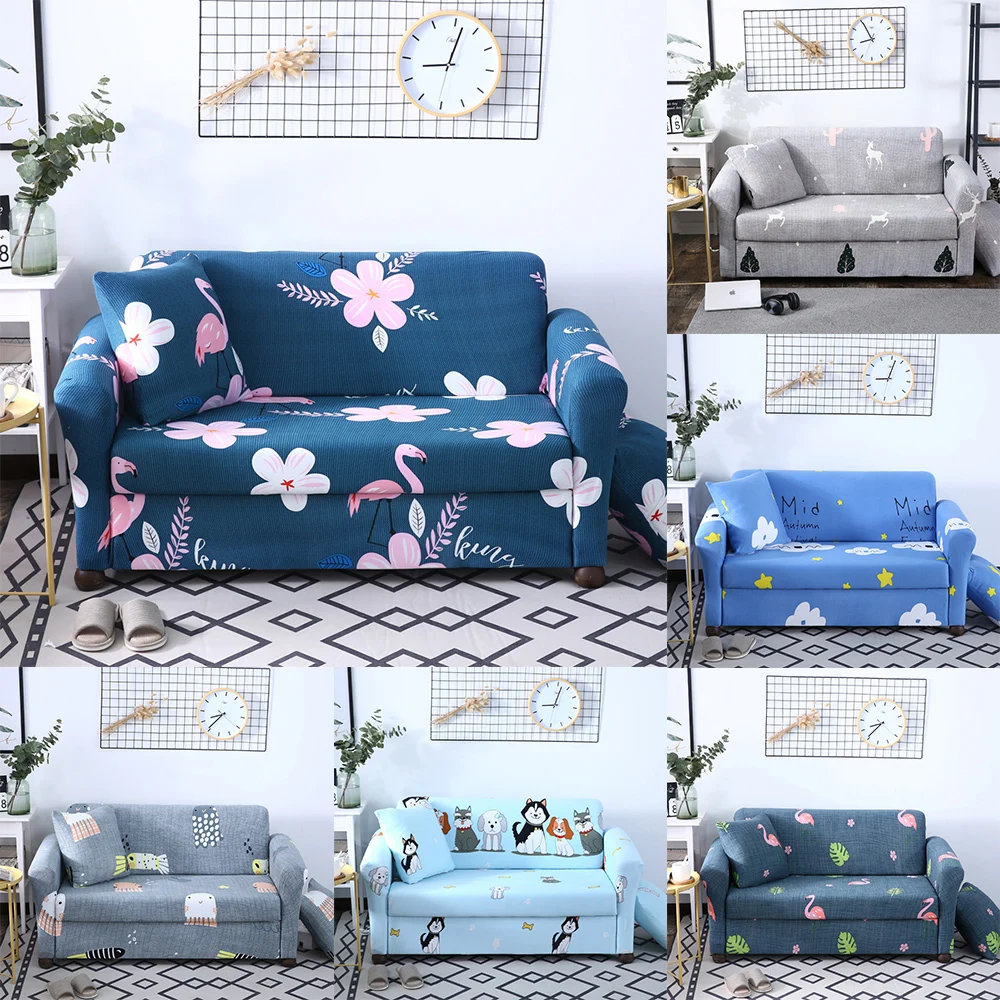 

Эластичный чехол для 1/2/3/4-местного дивана с фламинго, универсальные полноразмерные Угловые Чехлы для дивана, эластичные L-образные Чехлы дл...