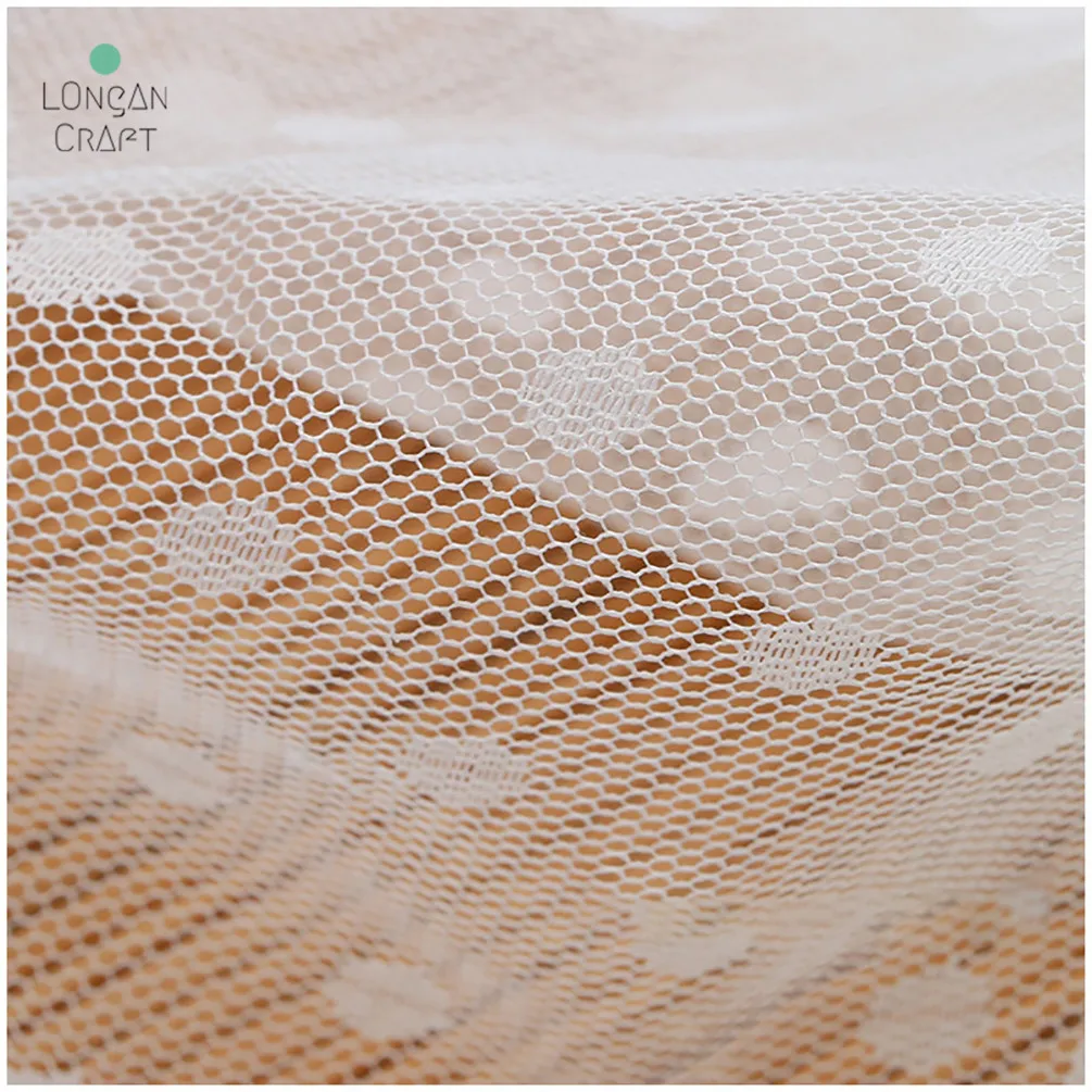 1 метр черно-белая Флокированная сетка в горошек Тюлевая ткань высокое качество