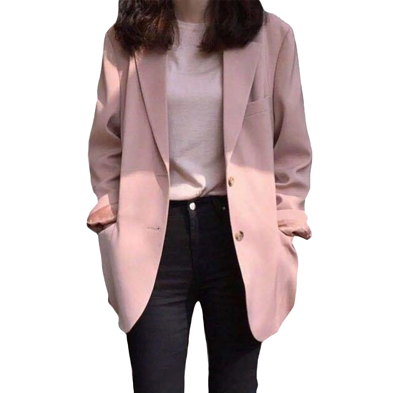 

Women's Casual Long Sleeve Lapel Button Slim Fashion Office Suit Jacket