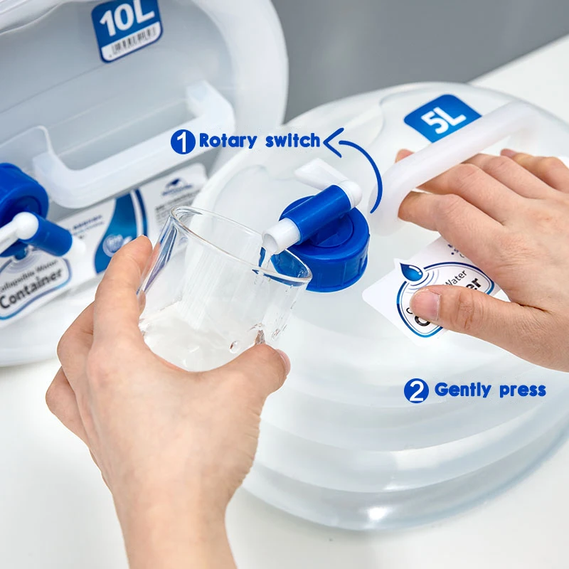 

Folding Bucket Accordion-Style Collapsible Water Buckets Container, Food-Grade Camping Storage Carrier Jug for Outdoors Hiking