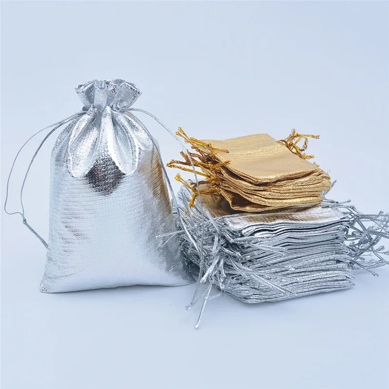 Мешочки из органзы золотого и серебряного цвета для ювелирных изделий