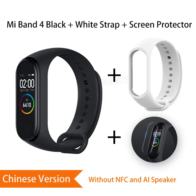 CN White Глобальная версия Xiaomi mi Band 4 mi band 4 Bluetooth Смарт-браслет пульсометр фитнес-браслет китайская версия - Цвет: CN White