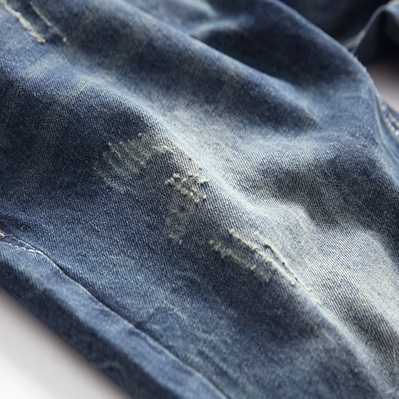 

2020Denim Pants Solid Slim Fit Jeans Men Casual Biker Denim Jeans Male Street Hip Hop Vintage Trouser Skinny Pant