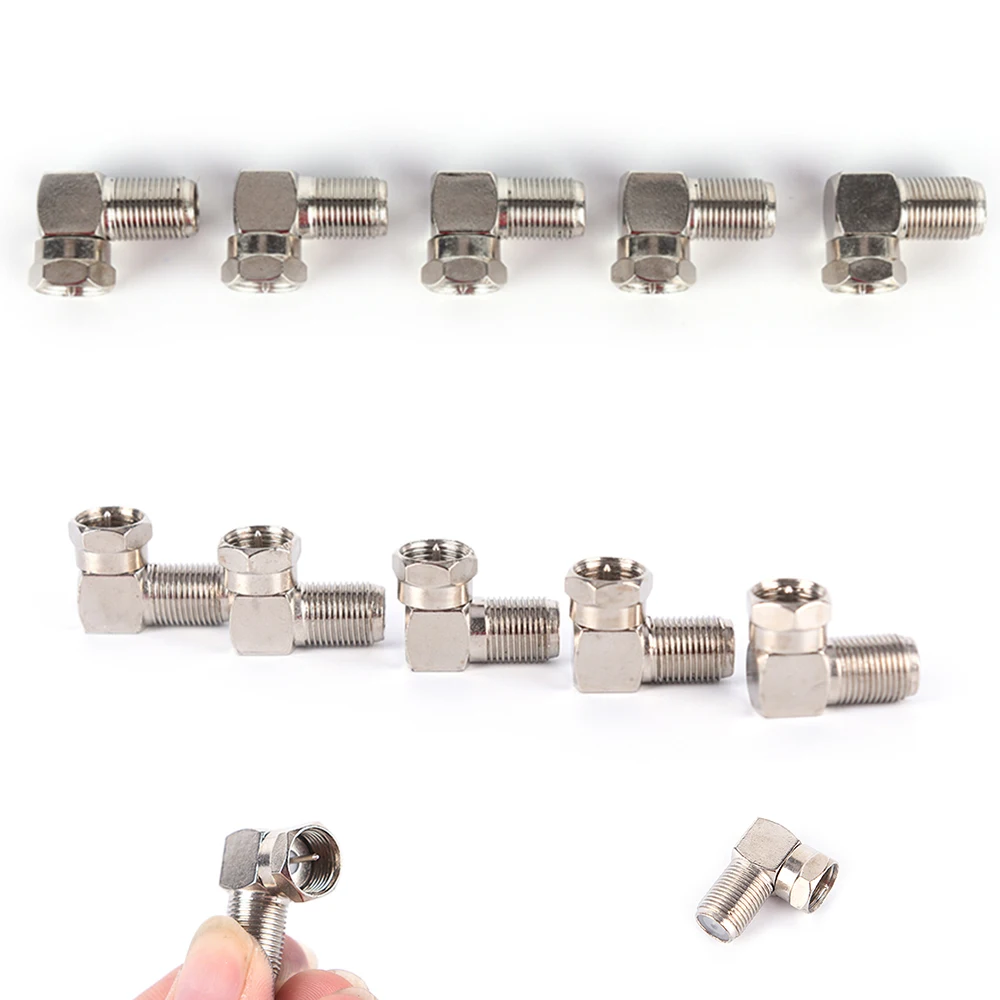 

New 5pcs Right Angle 90 Degree Coaxial Connector Waterproof Connection F Male To F Female Adapter Connector RG6 RG5 Hot Sale
