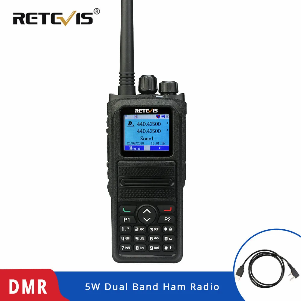 RETEVIS RT84 DMR Dual Band иди и болтай Walkie Talkie 5W VHF UHF DMR VFO цифровой/аналоговый зашифрованные двухстороннее радио приемопередатчик Ham Радио Амадор
