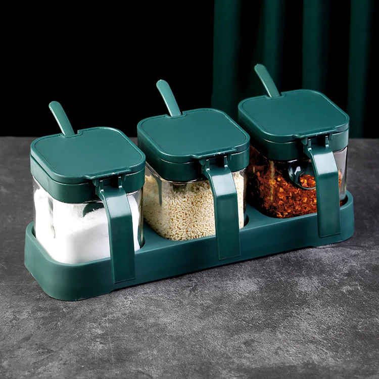 

Glass Sugar Seasoning Jar Set Salt Nordic Storage Modern Sealed Waterproof Spice Rack Household Especiero Kitchen Tools DG50SJ