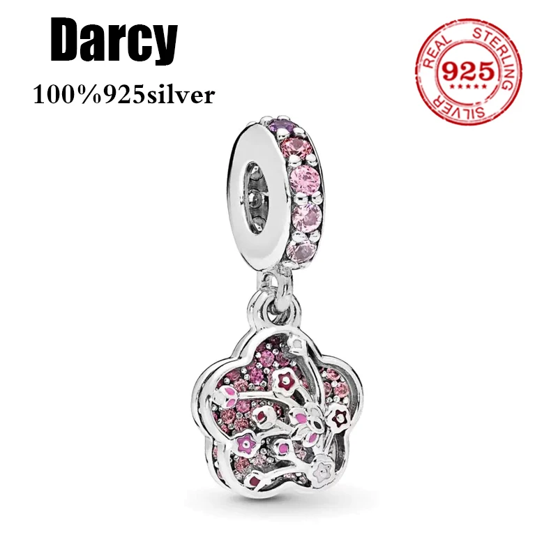 

New i love mom love pink white spcer coffee cup Bead fit original Pandora charms silver 925 Bracelet for women fashion jewelry