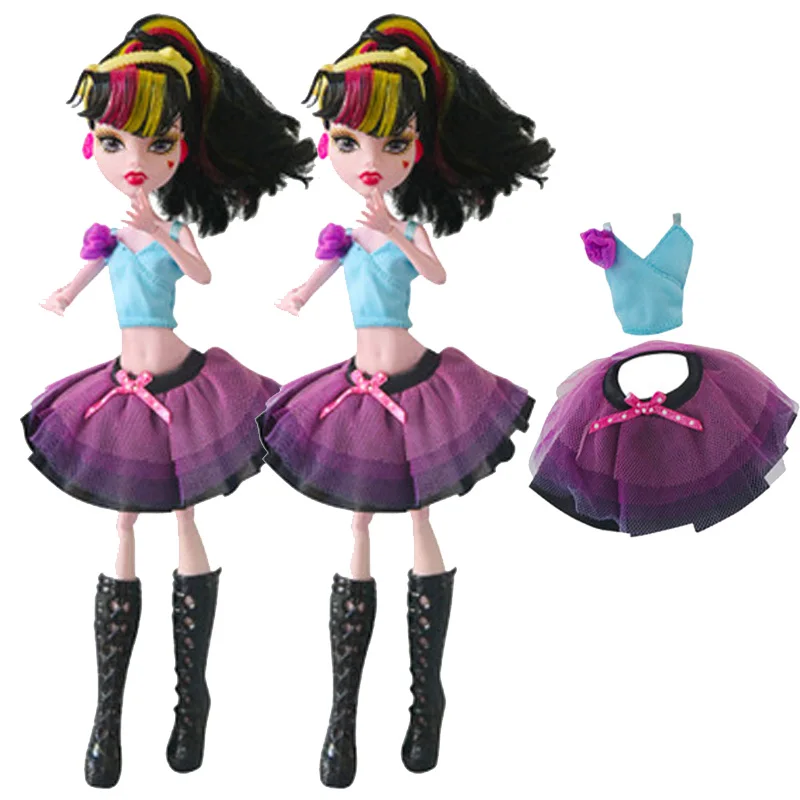 Розово-голубой бюстгальтер короткие юбки платье для кукол Monster High Одежда куклы 1/6