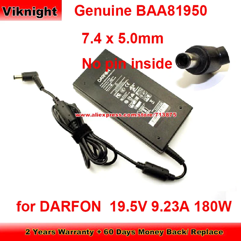 

Genuine BAA51950 Ac Adapter 19.5V 9.23A 180W Charger for Msi GE73 8RF GL63 9RCX GL65 9SD GE75 RAIDER 9SE MS-17C7 GL73 8SE Gp73