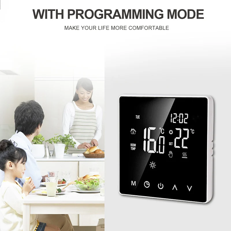 

ZK30tuya WiFi Smart Thermostat, Electric Floor Heating Water/Gas Boiler Temperature Remote Controller for Home Two-year Warranty