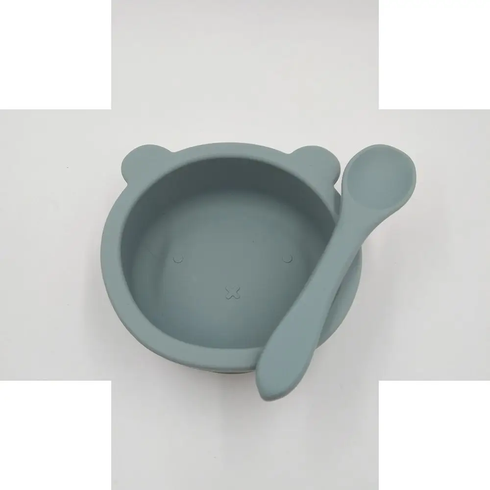 Силиконовая ложка с мультяшным медведем миска для еды ребенка столовая посуда