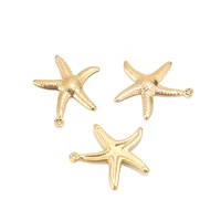 20pcslot goldsilver tone stainless steel 2022mm charms supply starfish sea star accessories for diy jewelry making findings