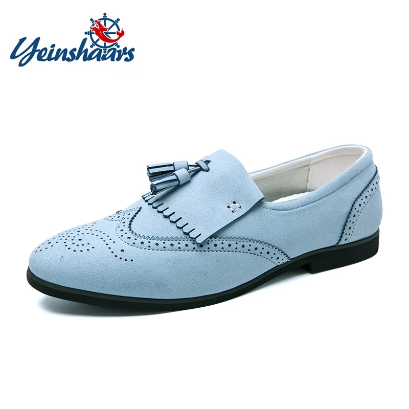 

Мужские броги YEINSHAARS с кисточками, резная обувь, лоферы, Мокасины, мужские повседневные свадебные туфли на плоской подошве, классические туф...