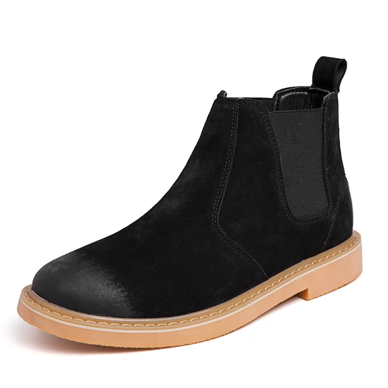 

British fashion men's vintage cowboy boots genuine leather boot outdoor man shoes breathable ankle chelsea botas masculina male