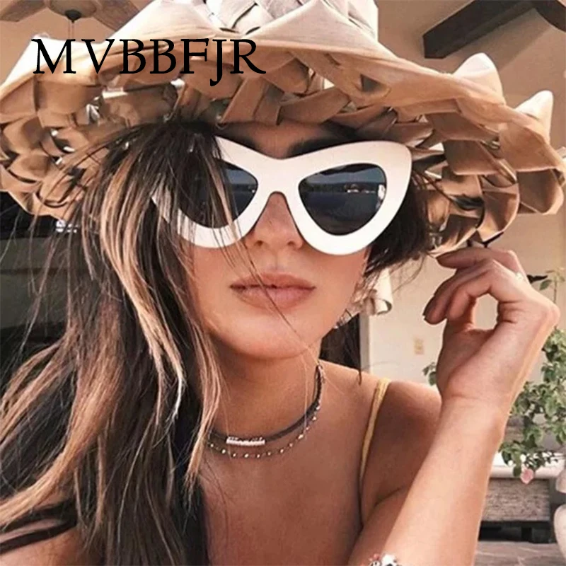 Солнцезащитные очки MVBBFJR в большой оправе кошачий глаз для мужчин и женщин