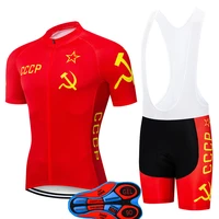 2022 cccp team summer cycling jersey set mtb uniform red bicycle clothing ropa ciclismo mens quick dry bike wear short suit