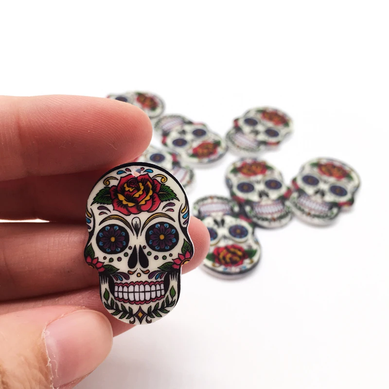 10 шт. шармы сахарный череп Хэллоуин талисманы для изготовления ювелирных изделий