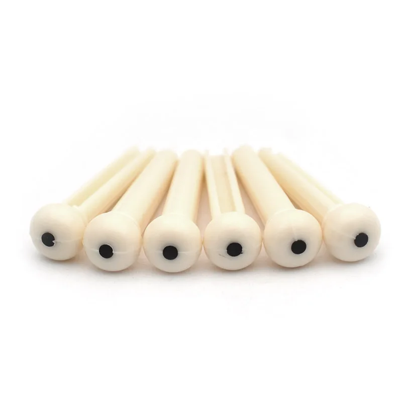 100Pcs Classical Style Acoustic Guitar Slotted Bridge Pin with Dots ABS Plastic Parts Accessories Ivory Black | Спорт и развлечения