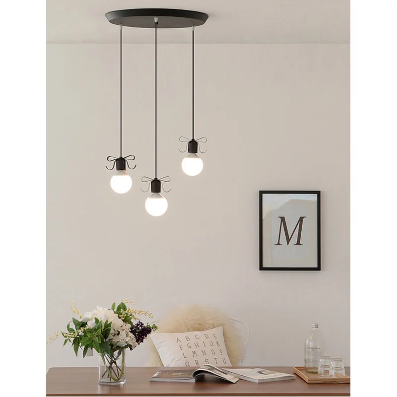 Дизайнерский подвесной светильник с бантом цветная лампа для детской комнаты