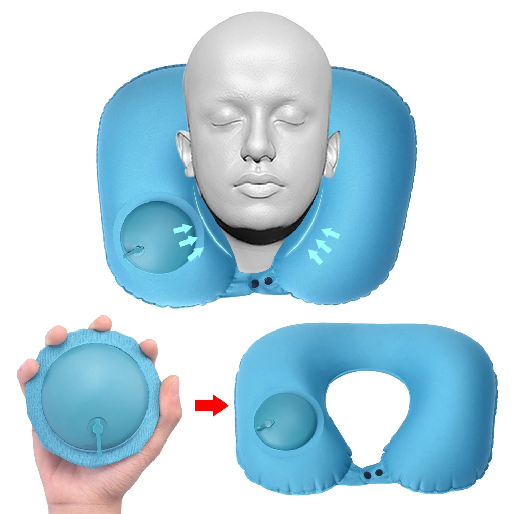 1/3Pcs Sex U Shape Neck Pillow Inflatable Cervical Outdoor Travel Air Earplugs Eyemask | Дом и сад