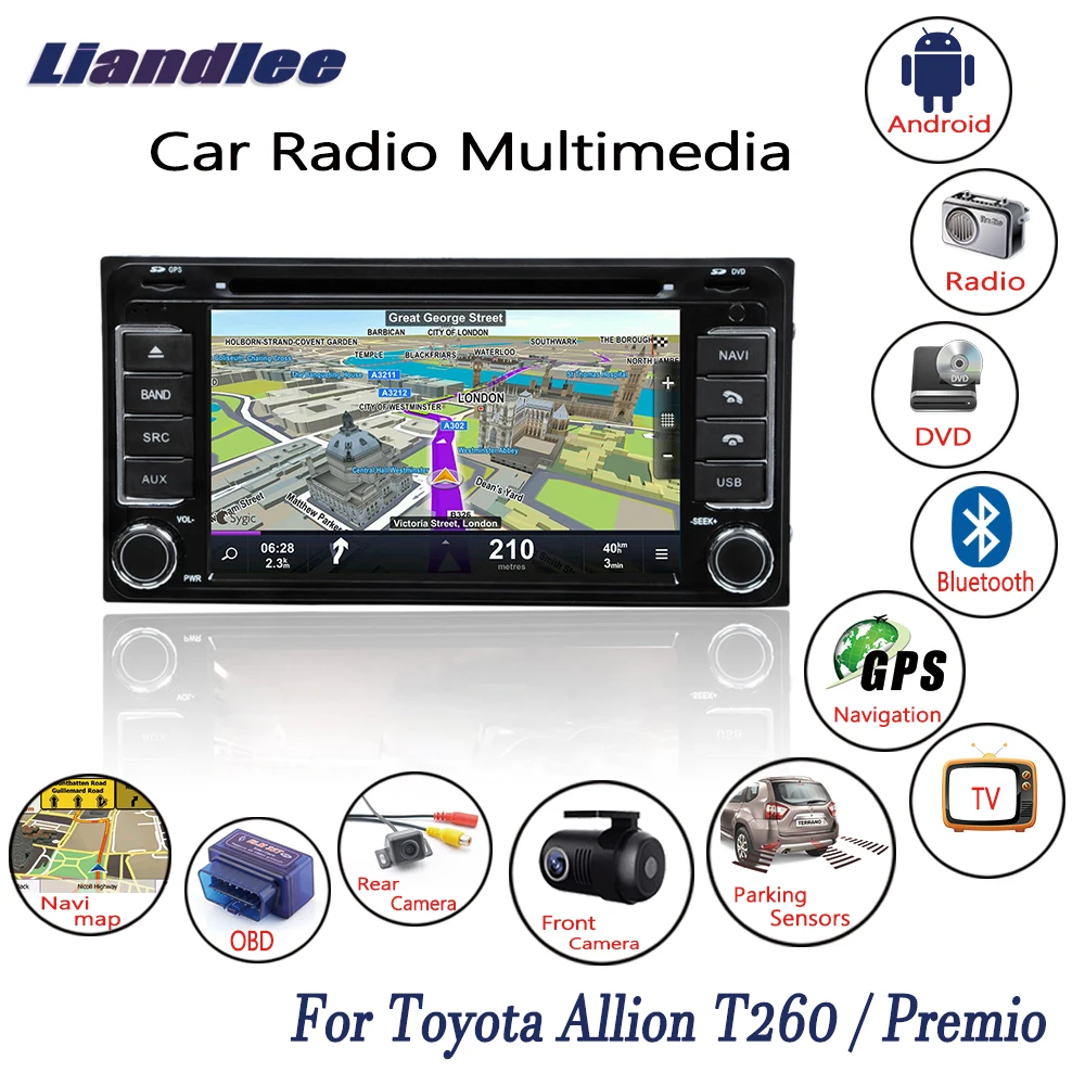 Автомобильный мультимедийный HD экран Android для Toyota премио/Allion T260 2007 ~ 2014 2015 2016 2017