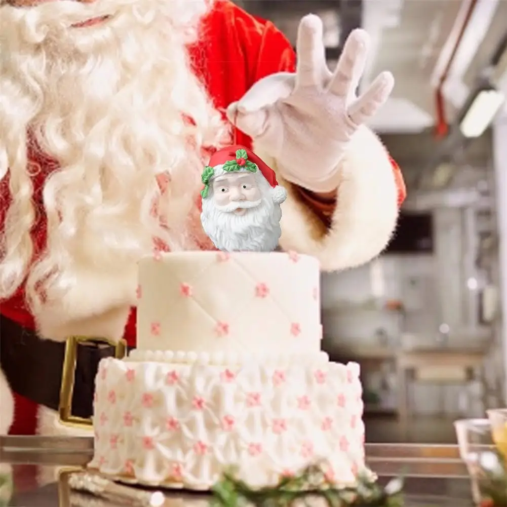 Рождественская серия силиконовая форма в виде Санты искусственный торт для дома